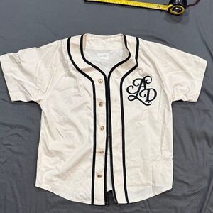 Aime Leon Dore Cream Button Down Shirt with Black Accents